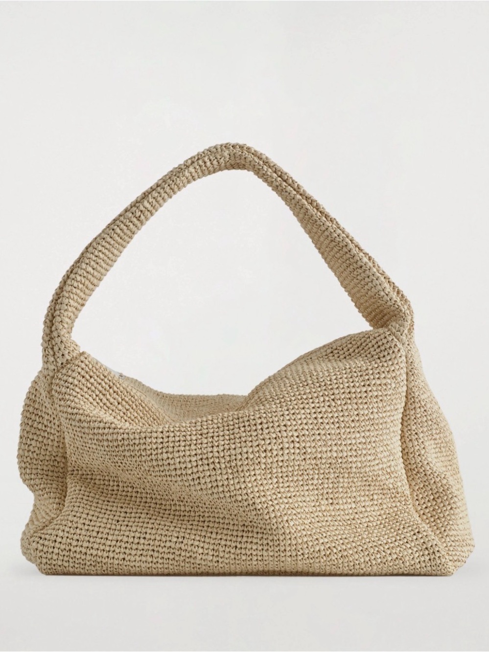 COS Natural Beige raffia Woven Shoulder Bag - Picture 2 of 5